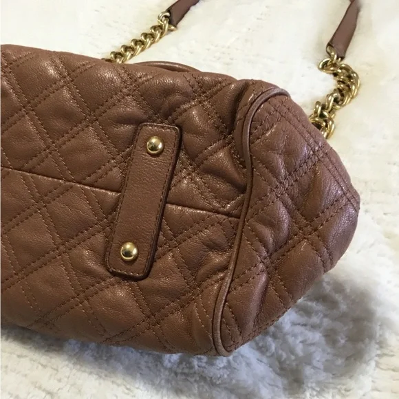 Marc Jacobs Brown Quilted Leather Stam Bag
